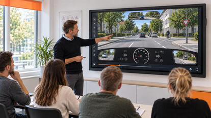 Interaktive Großdisplays für Fahrschulen
