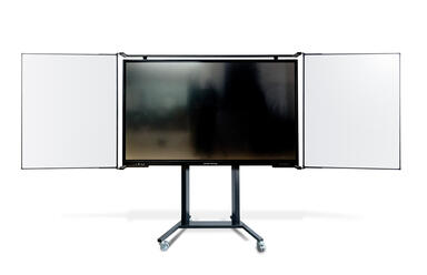 Klappschiebe-Display-mobil-Klappen-offen-weiß-wende