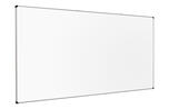 Whiteboard Weiß, schräge Ansicht, Rahmen Silber mit schwarzen Ecken