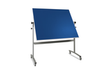 Fahrbare Gestelltafel 360 Grad drehbar und höhenverstellbar Blau geneigt-3500 x 2330