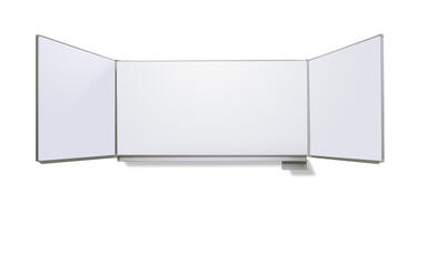 Wandtafel mit 2 Flügeln, Weiß
