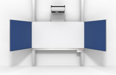 interaktive-beamer-klappschiebetafel-pylonen-blau-frontal