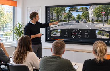 Interaktive Großdisplays für Fahrschulen